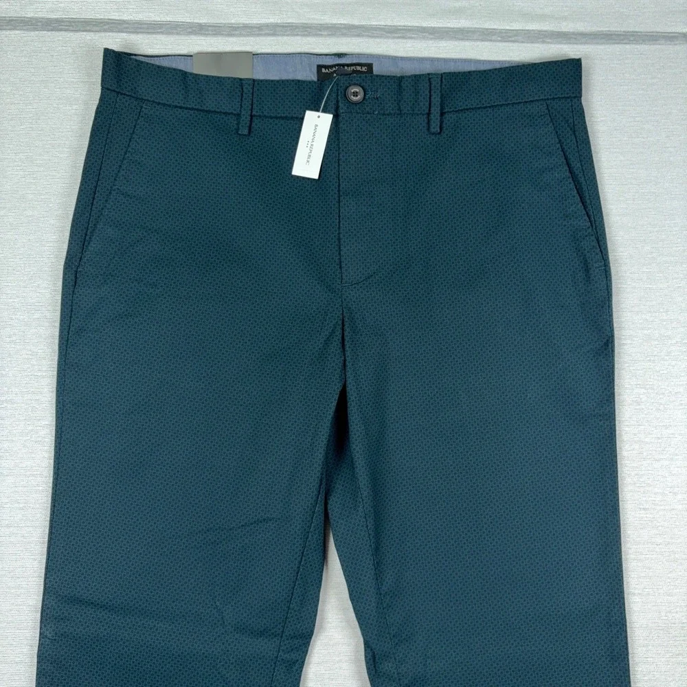 Banana Republic Aiden Stretch Chino SLIM FIT Pants Mens 36x34 Teal Straight NEW